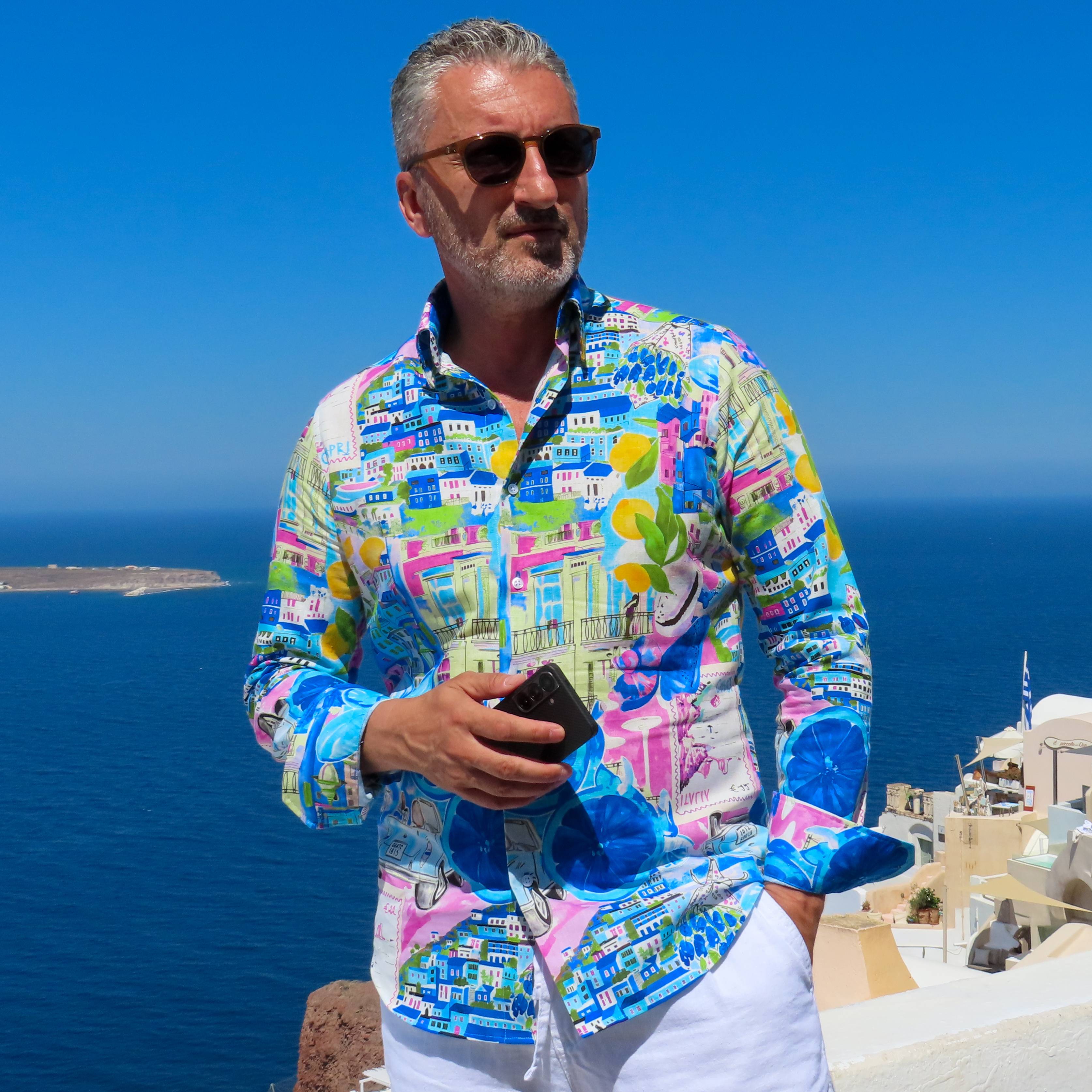 Cămașă bărbați casual Capri Azzurro