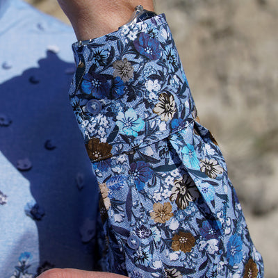 Men's casual shirt with Hawaiian floral print Merer