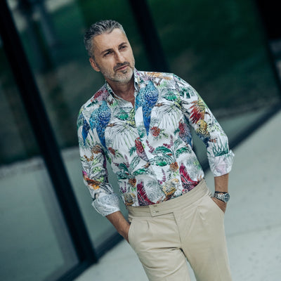 Camasa imprimeu Hawaian multicolor