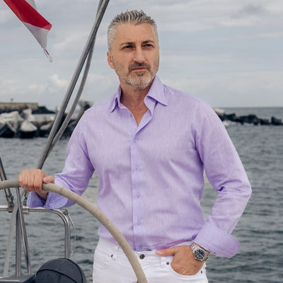 Men's casual purple shirt from IN Merer 