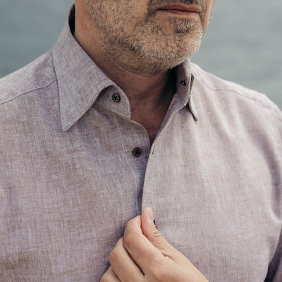 Men's casual brown shirt made of Merer IN 