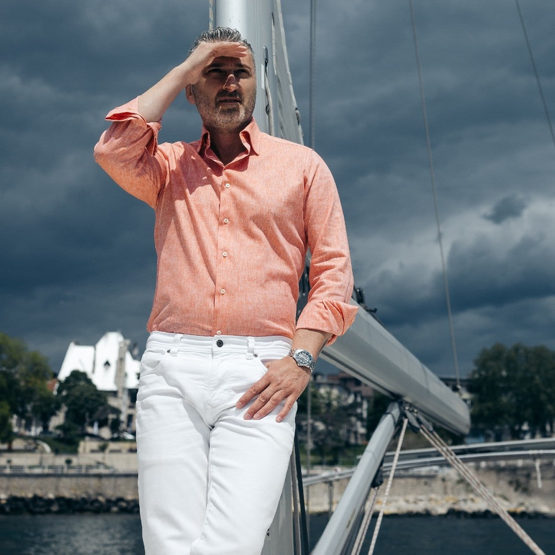 Men's casual orange shirt from IN Merer 