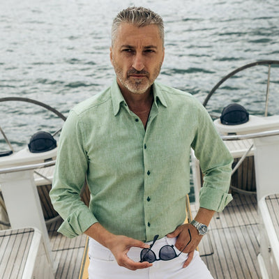 Men's casual green shirt from IN Merer 