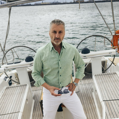 Men's casual green shirt from IN Merer 