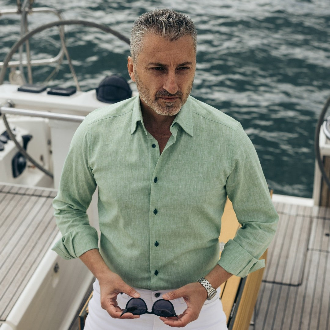 Camasa barbati verde casual din IN Merer