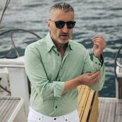 Men's casual green shirt from IN Merer 