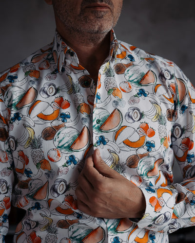 Camasa barbati casual imprimata hawaiana multicolora Merer