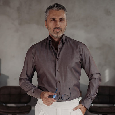 Textured brown shirt