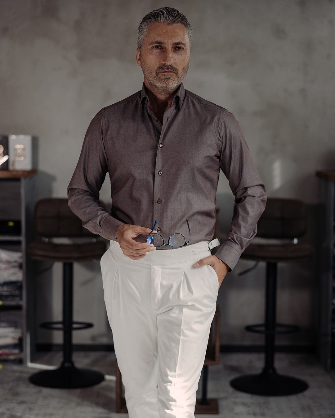 Textured brown shirt