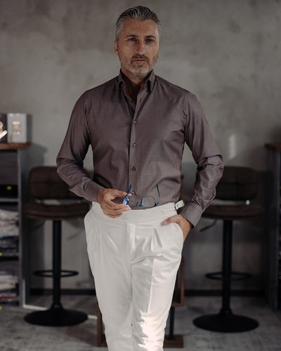 Textured brown shirt