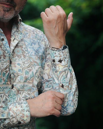 Men's casual shirt with Moroccan print Merer