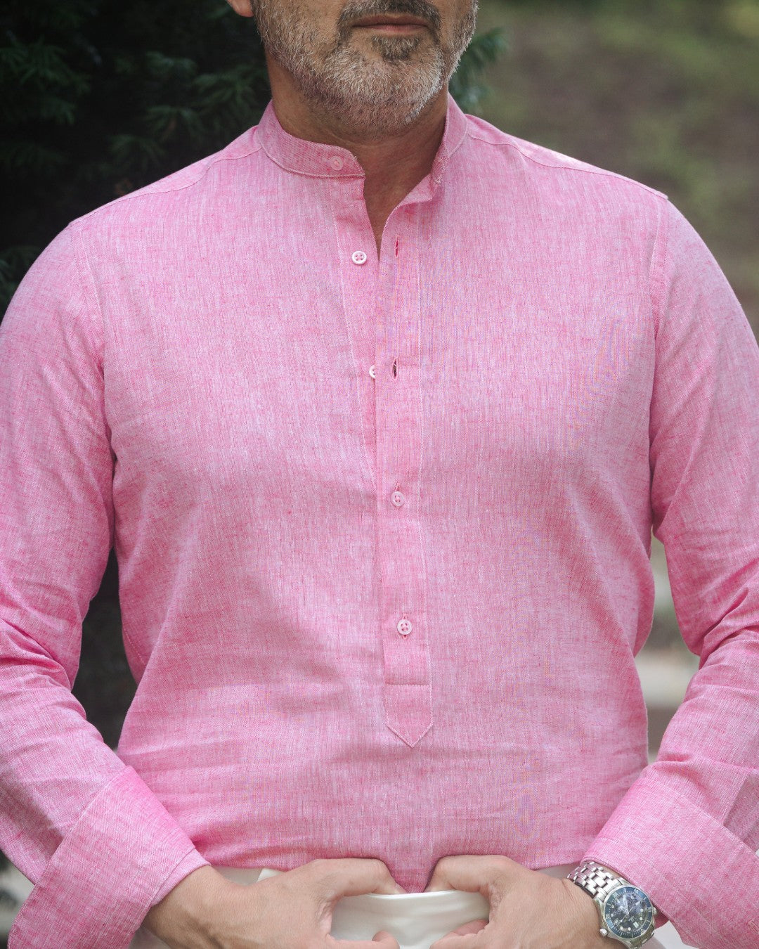 Men's casual pink IN shirt with partial vent Merer