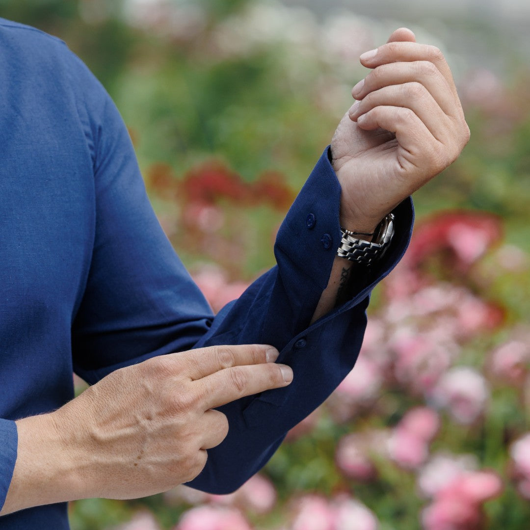 Men's casual navy blue shirt from IN Merer