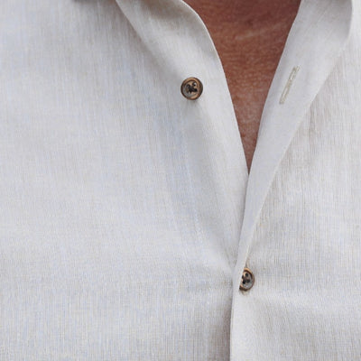 Men's casual cream shirt made of Merer IN