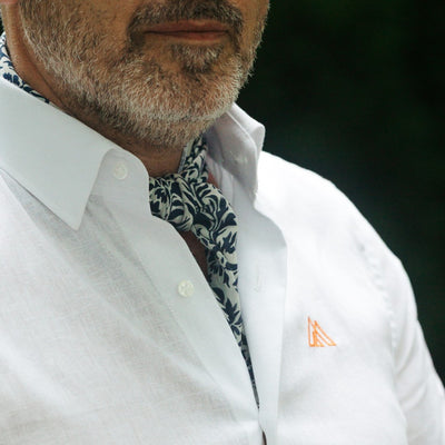 Camasa barbati alba casual din IN cu logo brodat Merer