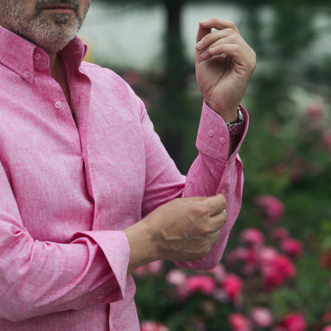 Camasa barbati roz casual din IN Merer