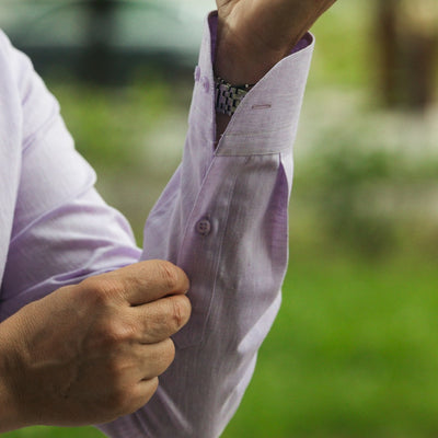 Camasa barbati casual din IN mov-lila cu fenta partiala Merer