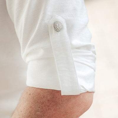 Camasa barbati casual alba cu guler tunica Merer