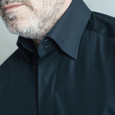 Men's black business shirt with undershirt Merer