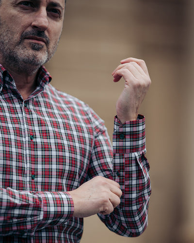 Camasa barbati in carouri multicolore casual Merer