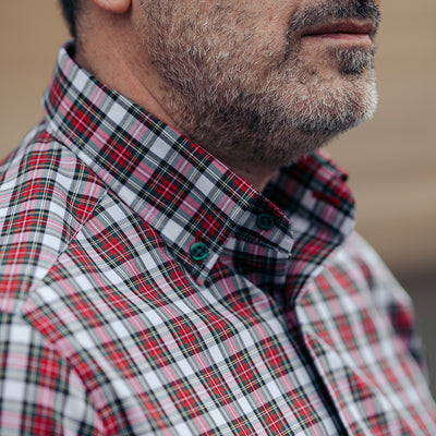 Camasa barbati in carouri multicolore casual Merer