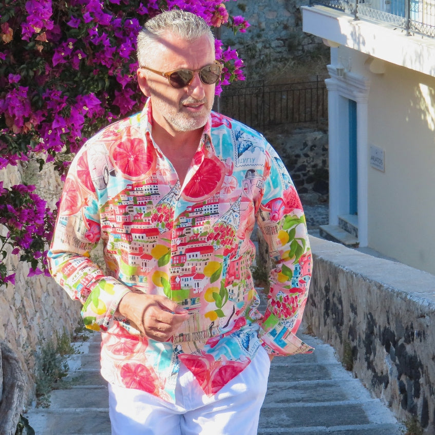 Cămașă bărbați casual Capri Rosso