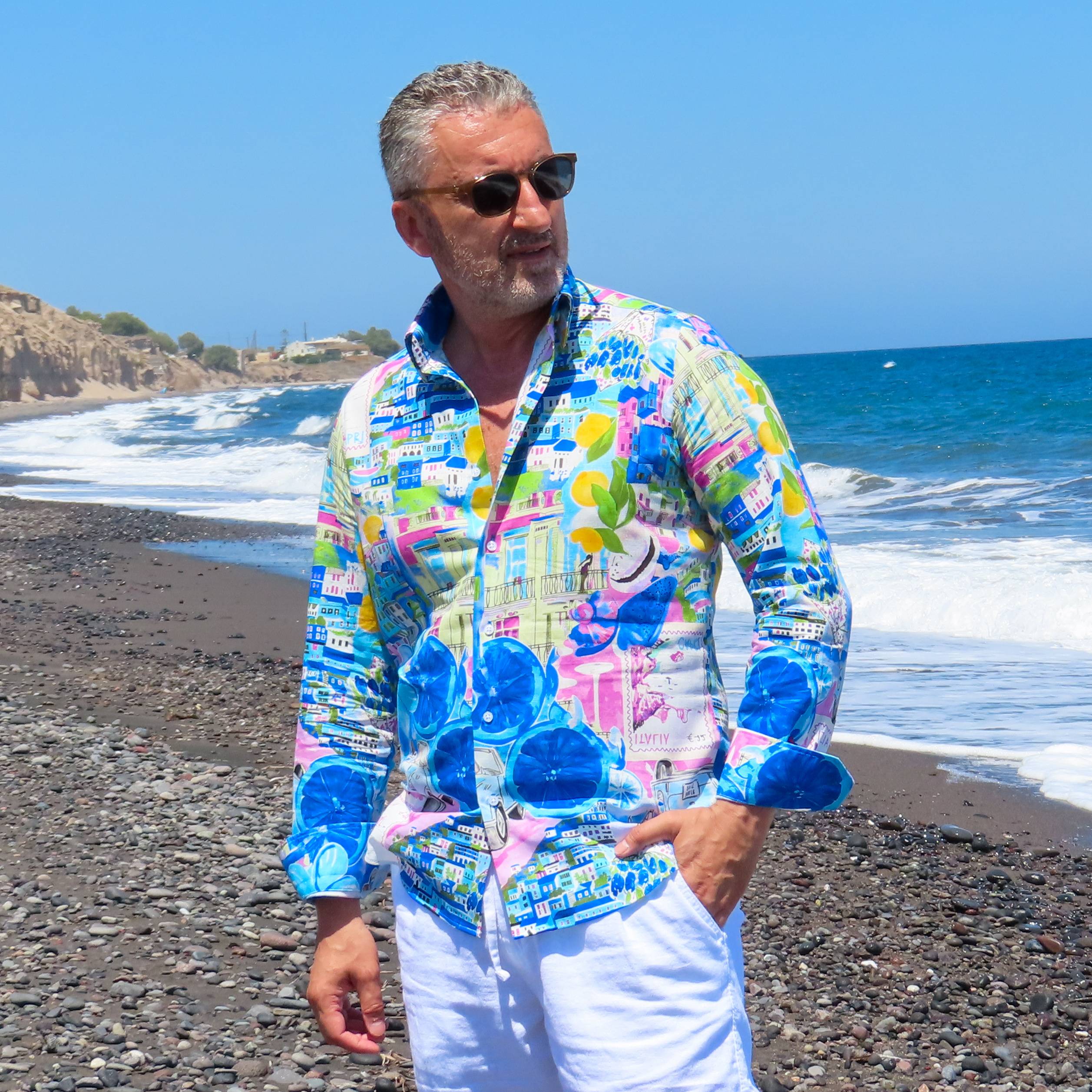 Cămașă bărbați casual Capri Azzurro