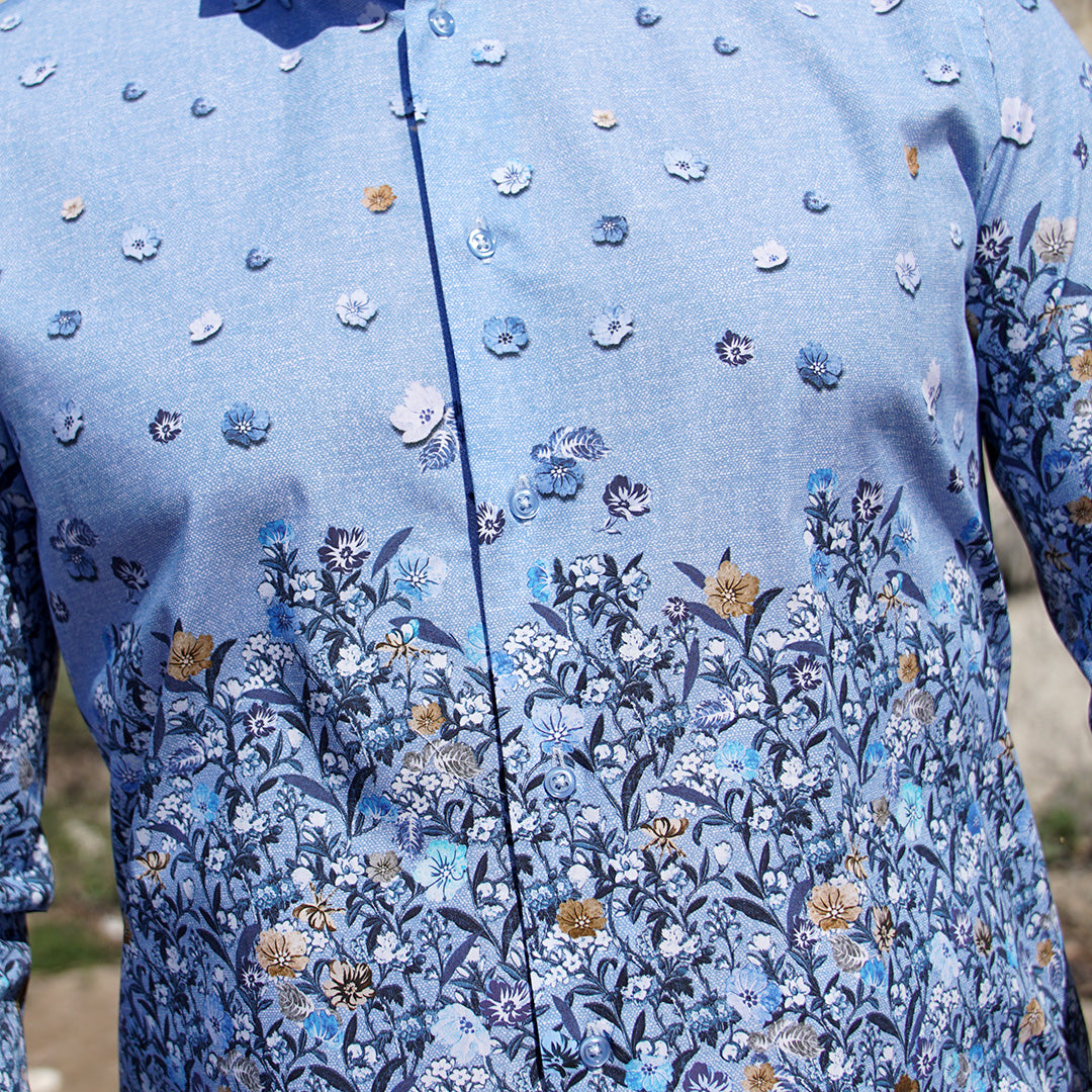 Men's casual shirt with Hawaiian floral print Merer