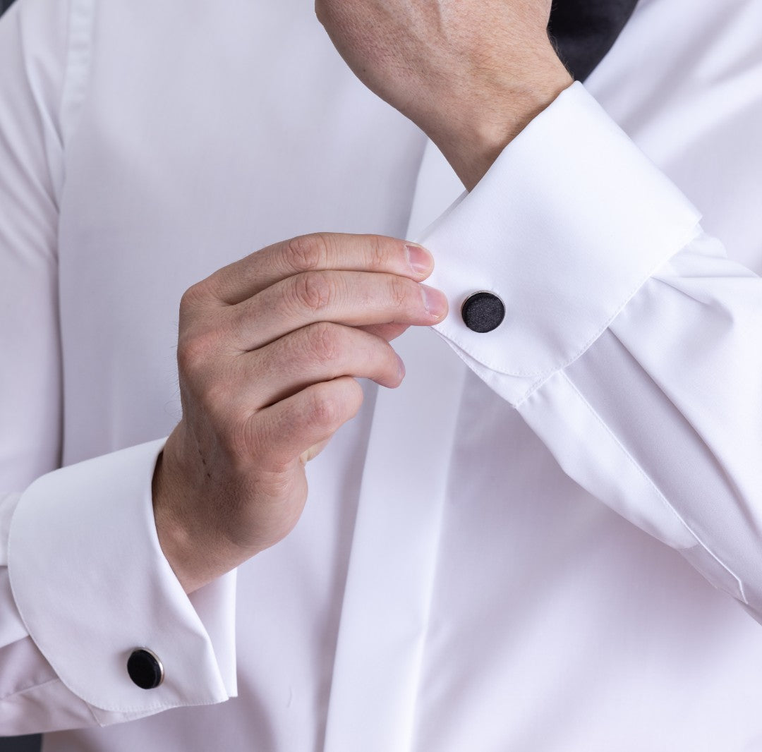 Men's white formal shirt with bow tie collar Merer