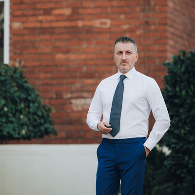 Men's white shirt with smart collar and beveled cuffs Merer