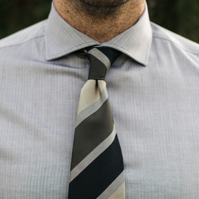 Men's business shirt grey Herringbone Merer