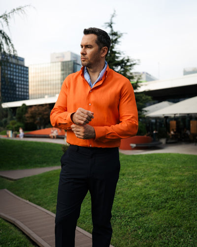 Camasa barbati casual orange din IN  Merer