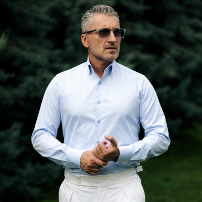 Men's black business shirt with undershirt Merer