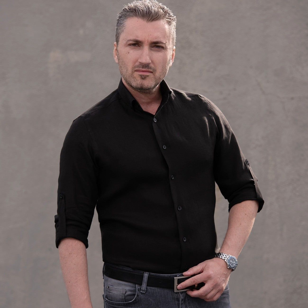 Men's casual black shirt from IN Merer