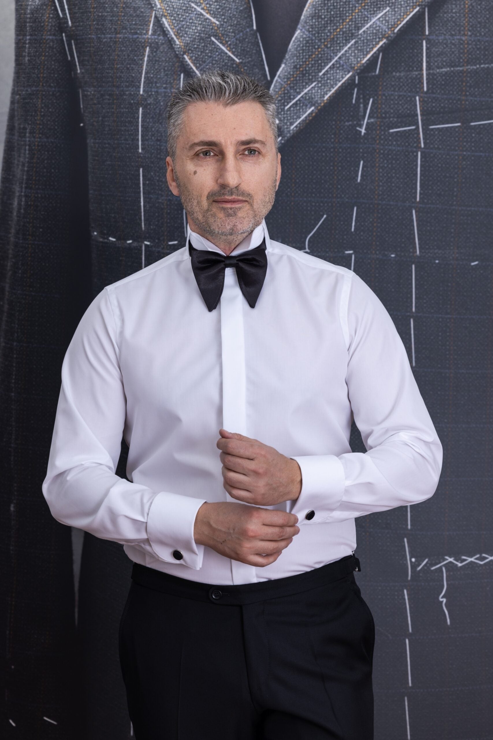 Camasa barbati alba ceremonie cu guler pentru papion Merer