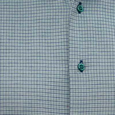 Men's casual shirt, fine pattern, navy blue-green, Merer
