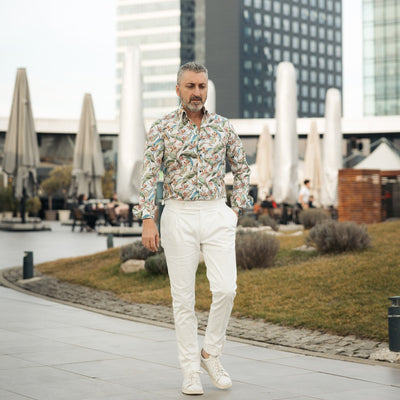 Camasa barbati casual imprimeu cu model Hawaian Merer