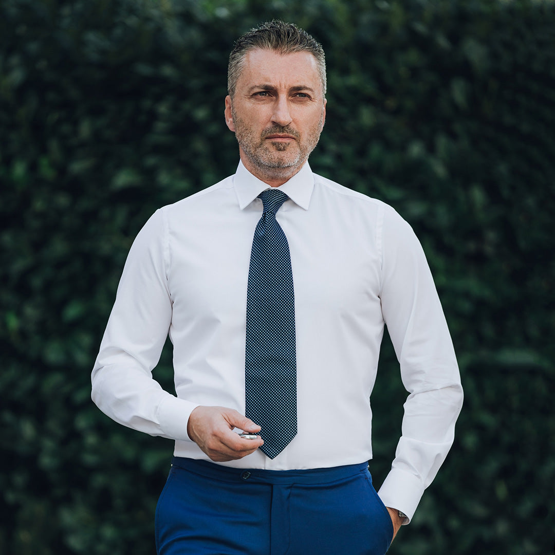 Camasa barbati alba Twill non iron Merer