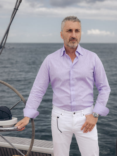 Men's casual purple shirt from IN Merer 