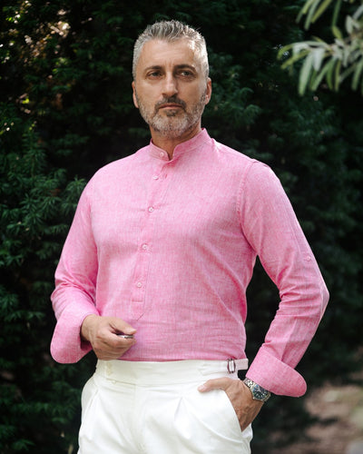 Men's casual pink IN shirt with partial vent Merer