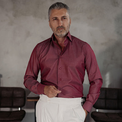 Textured red-grenade shirt