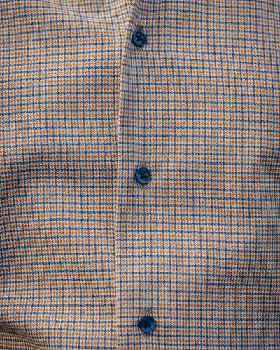 Camasa barbati casual model fin orange-bleumarin Merer