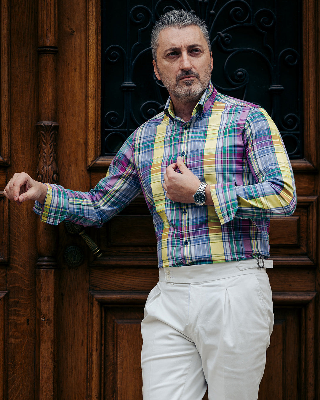 Large multicolored checkered shirt