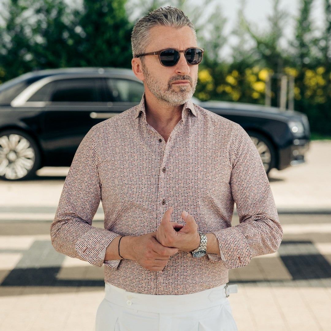 Camasa barbati casual cu buline multicolore Merer