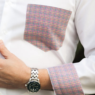 Camasa barbati alba business casual cu buzunar si garnituri in contrast Merer