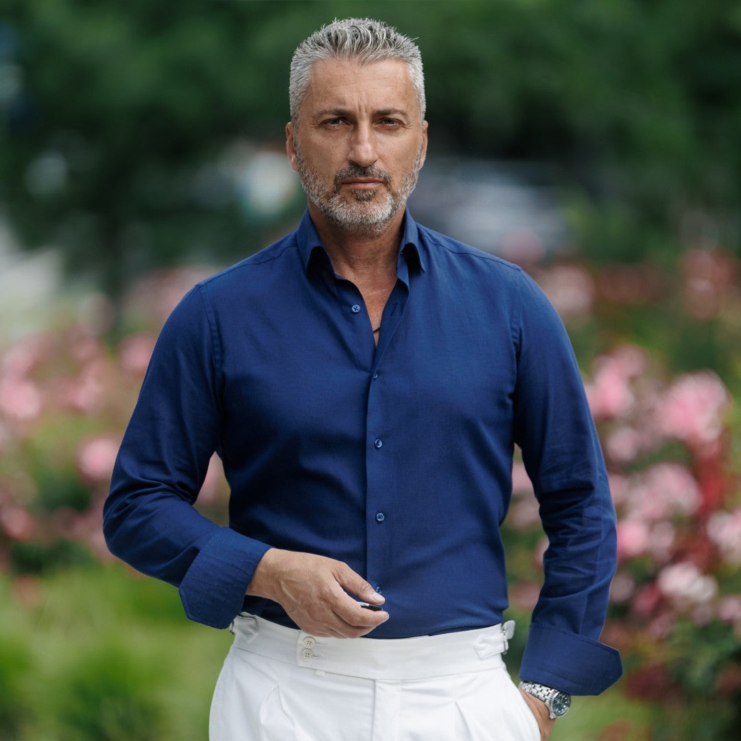 Camasa barbati bleumarin casual din IN Merer