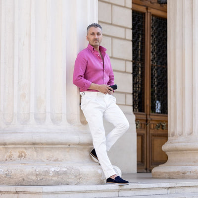 Men's dusty pink cotton shirt Merer