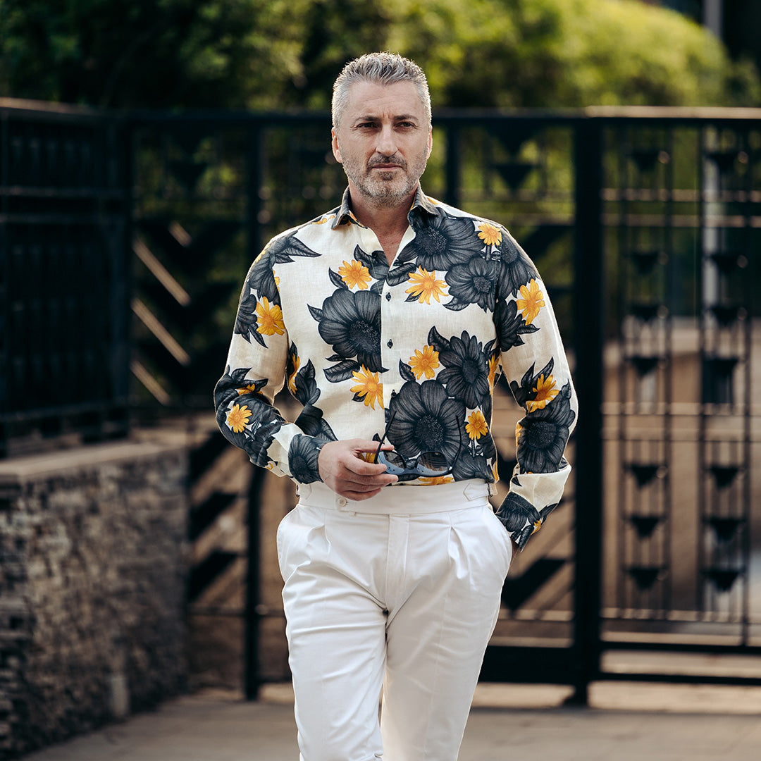 Camasa barbati casual imprimata din IN cu model floral Merer