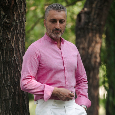 Men's casual pink IN shirt with partial vent Merer