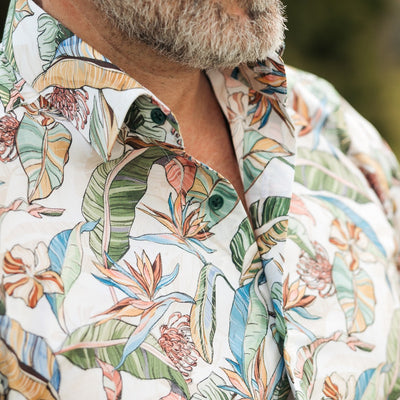 Camasa barbati casual imprimeu cu model Hawaian Merer